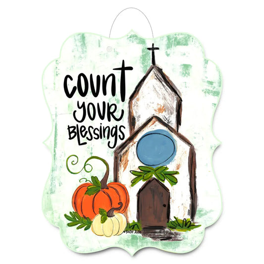 Count Your Blessings Church Door Hanger