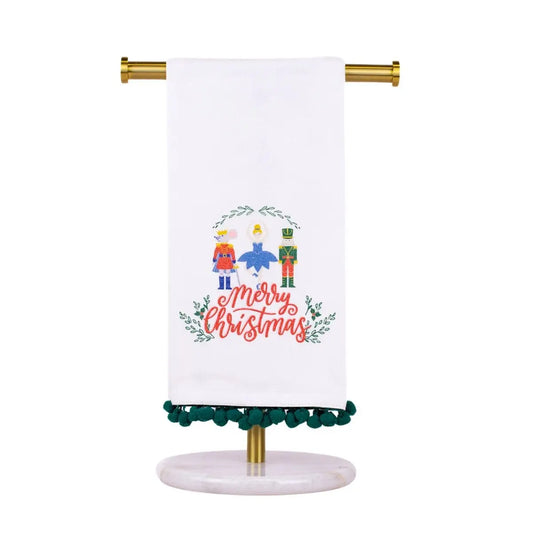 Merry Christmas Waltz Pom Pom Hand Towel