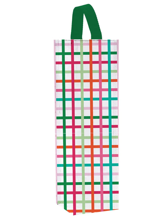 Festive Plaid Wine Bag