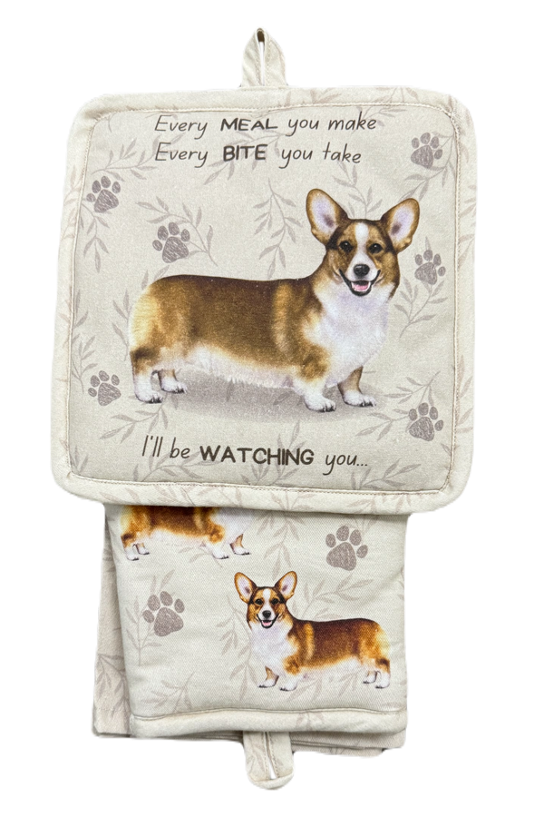 Welsh Corgi Oven Mitt Set