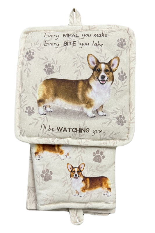 Welsh Corgi Oven Mitt Set