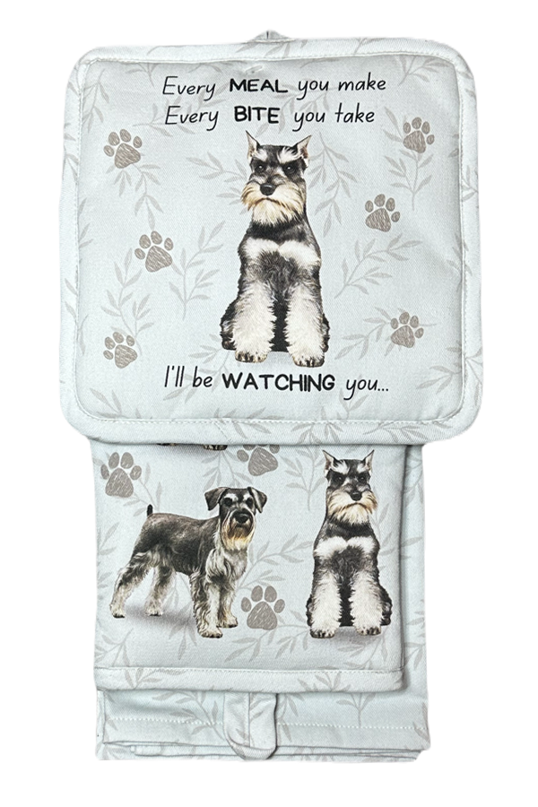 Schnauzer Oven Mitt Set