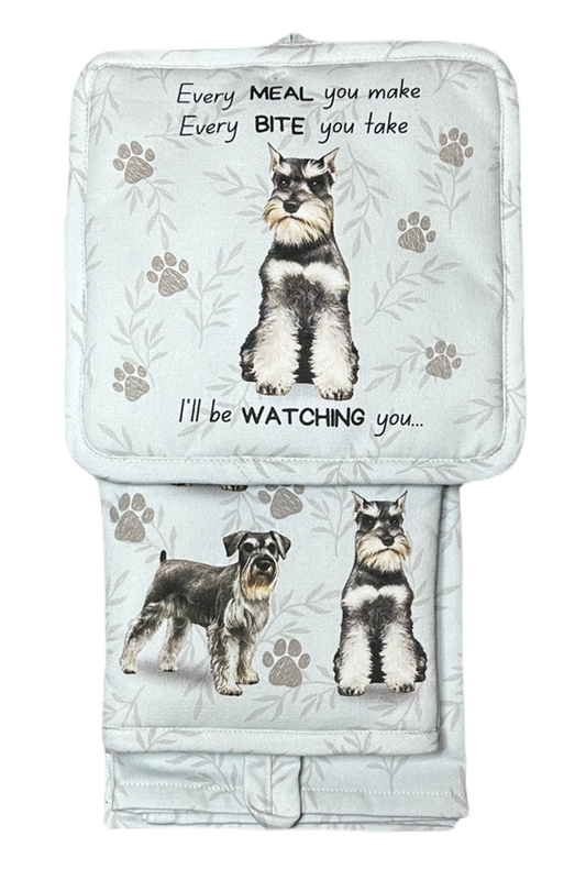 Schnauzer Oven Mitt Set