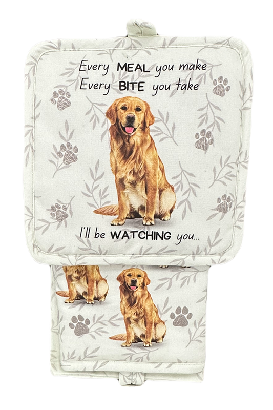 Golden Retriever Oven Mitt Set