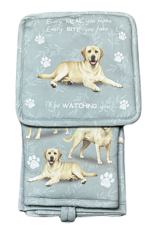 Yellow Lab Oven Mitt Set