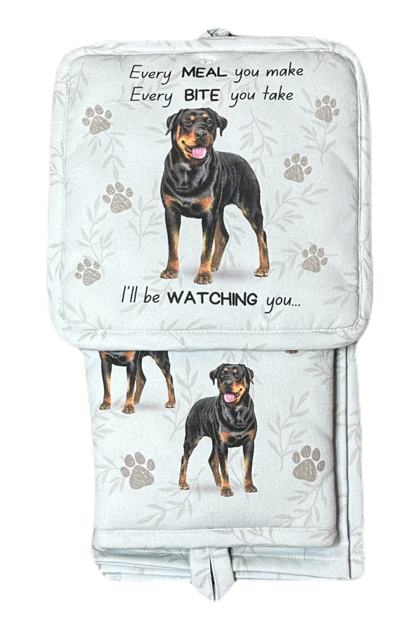 Rottweiler Oven Mitt Set