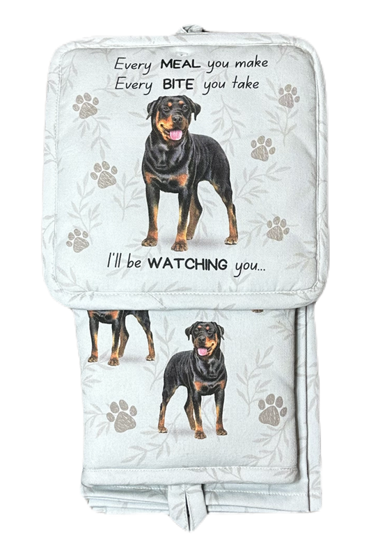 Rottweiler Oven Mitt Set