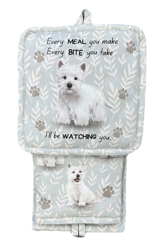 Westie Oven Mitt Set