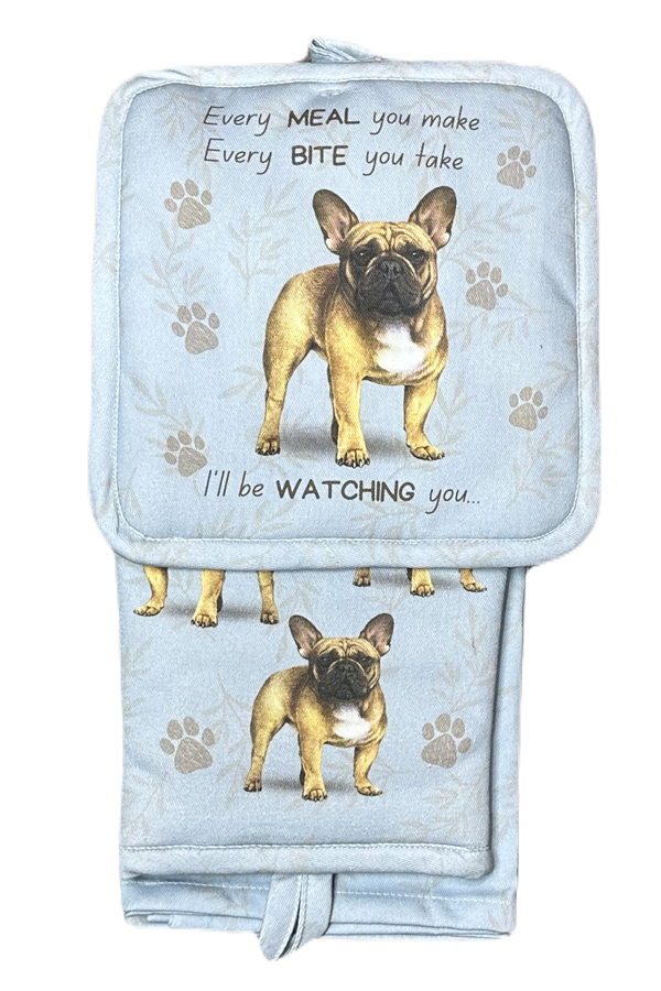 French Bulldog Oven Mitt Set