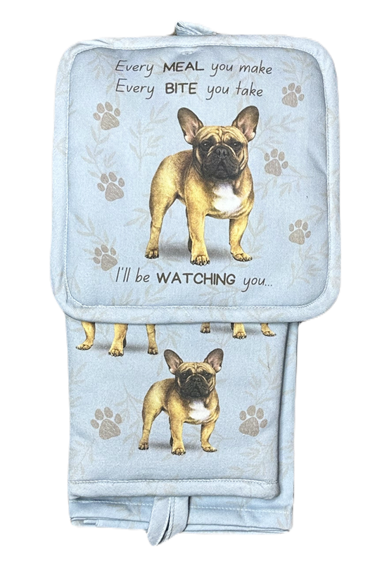 French Bulldog Oven Mitt Set