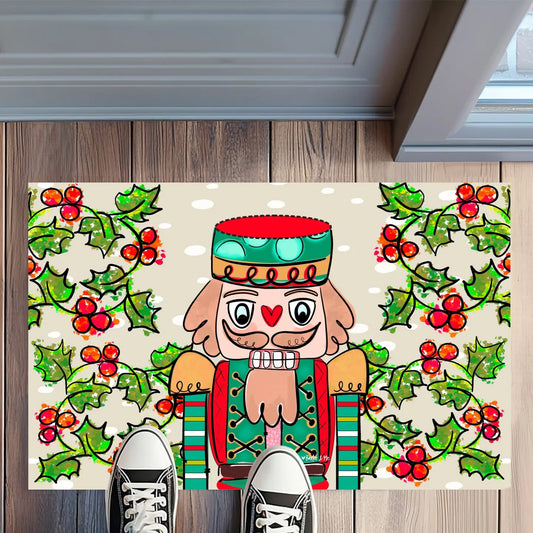 Checkered Nutcracker Door Mat