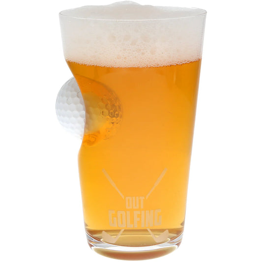 Out Golfing Golf Ball Glass