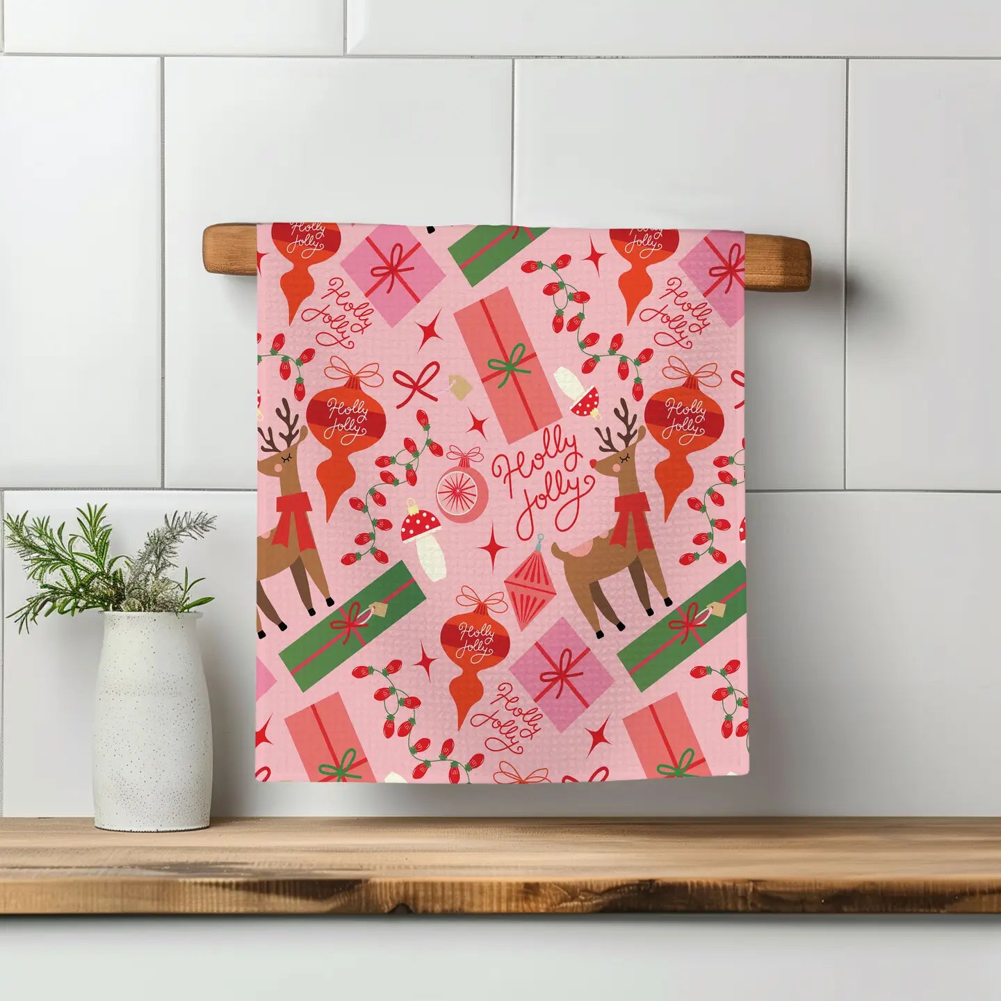 Holly Jolly Christmas Kitchen Towel