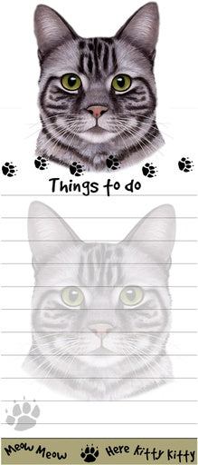 Silver Tabby | Magnetic Notepad