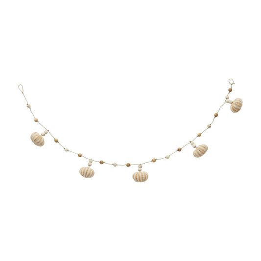 Ticking Stripe Pumpkin Garland