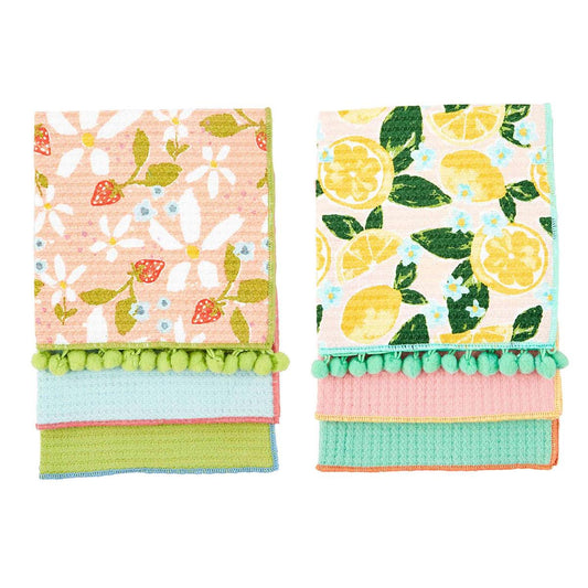 Fruity Floral Dishcloth Set