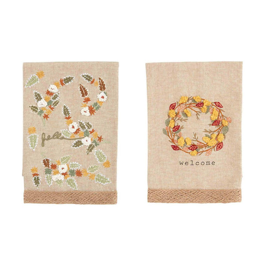 Leaf Embroidered Towel | Leaves