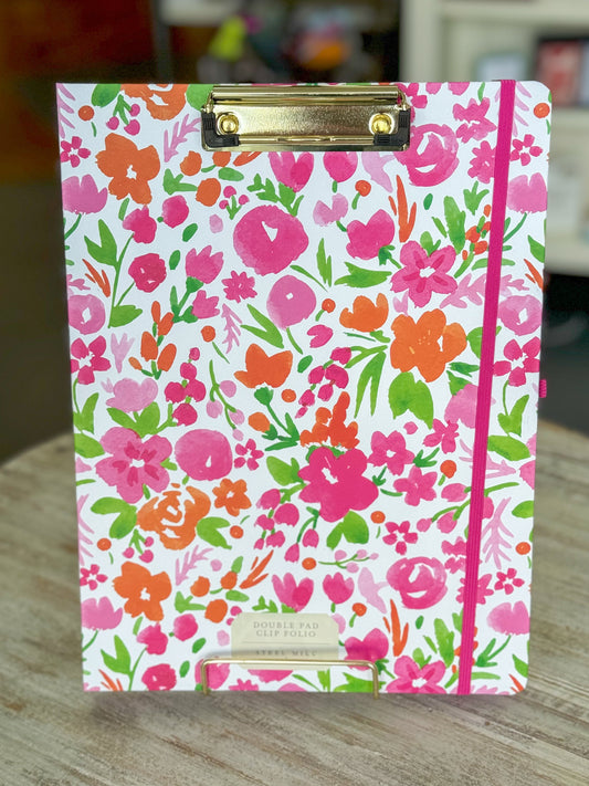 Double Pad Clipboard Folio | Watercolor Flowers