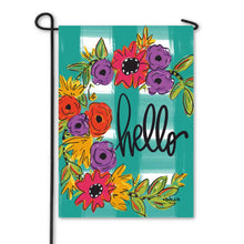 Load image into Gallery viewer, Hello Floral Garden Flag
