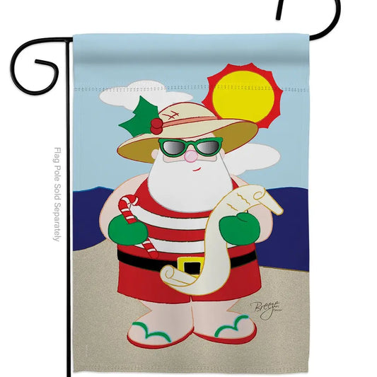 Tropical Santa Garden Flag