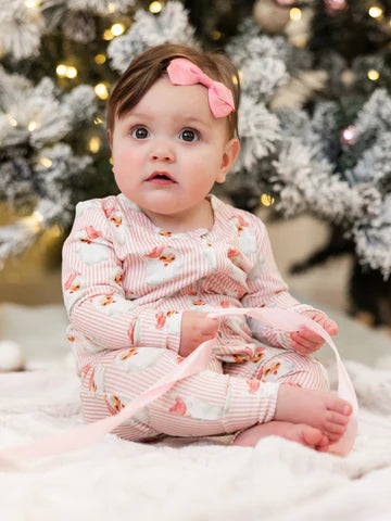 Santa Baby PJ Onesie | Pink