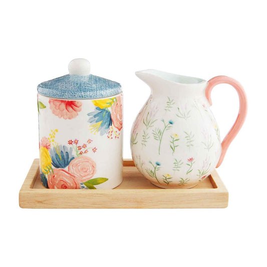 Floral Cream & Sugar Set