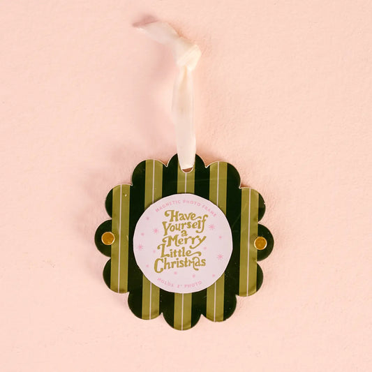 Have Yourself A Merry Little Christmas Scalloped Ornament