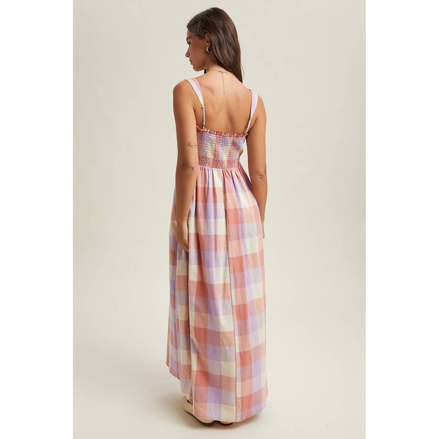PLAID MIDI DRESS
