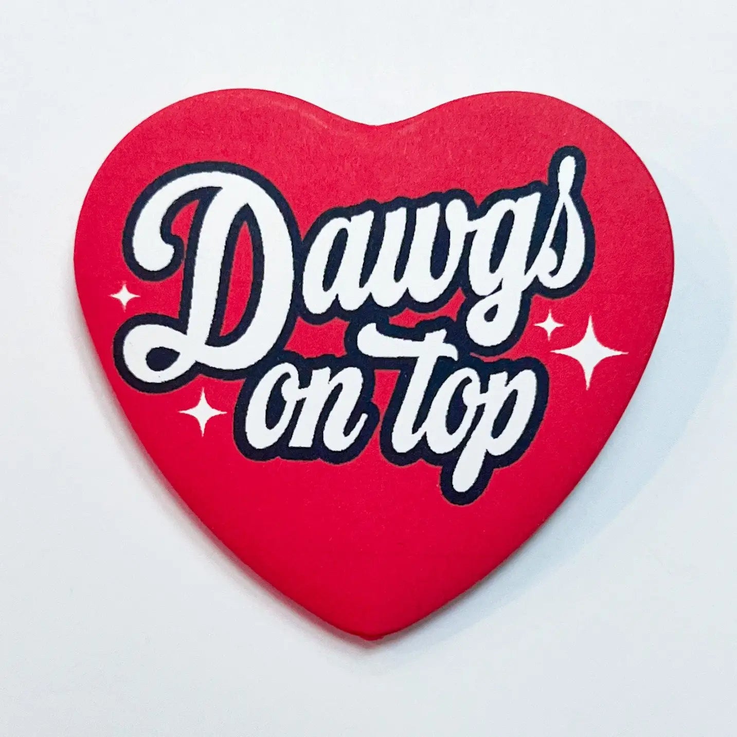 Dawgs On Top Heart Button
