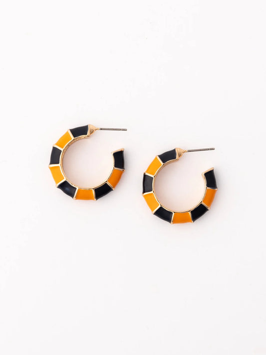 Ashlynn Earrings | Small Navy & Orange