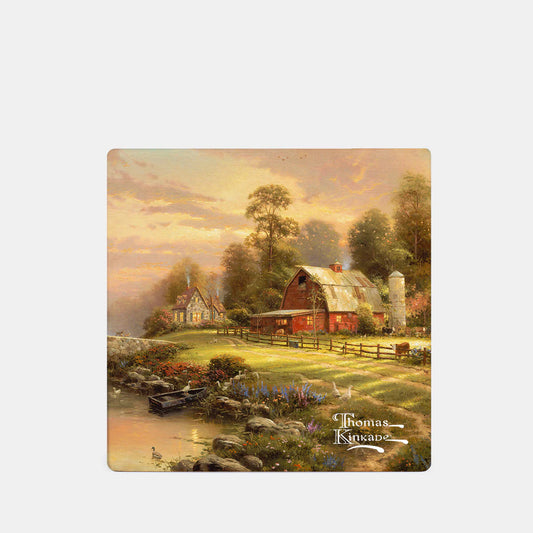 Kinkade Sunset At Riverband Farm 4pk Coaster