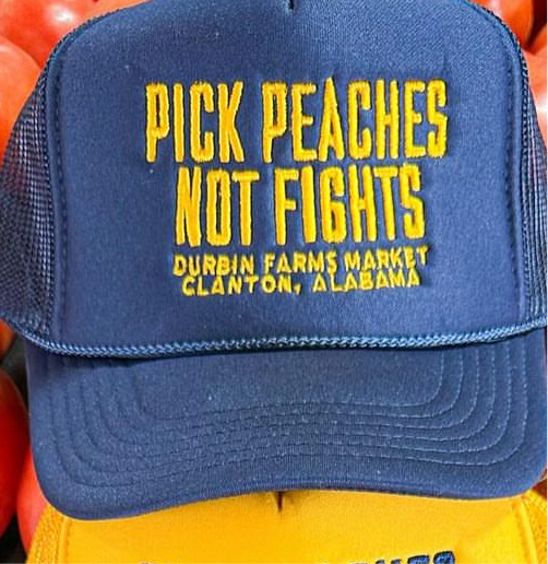 Navy & Gold Pick Peaches Not Fights Foam Trucker Hat