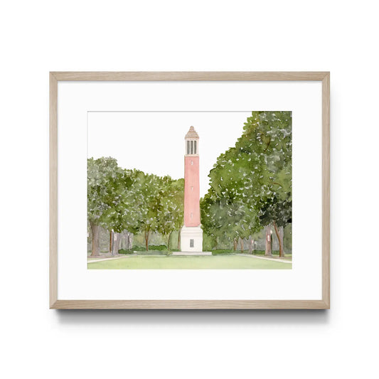 University of Alabama Denny Chimes Art Print |5X7