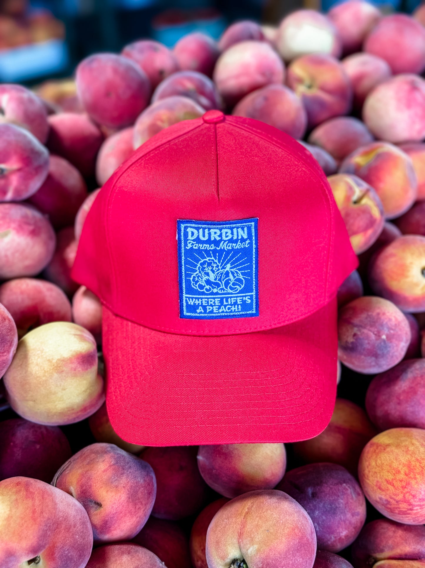 Durbin Farms Market Vintage Red & Navy Hat