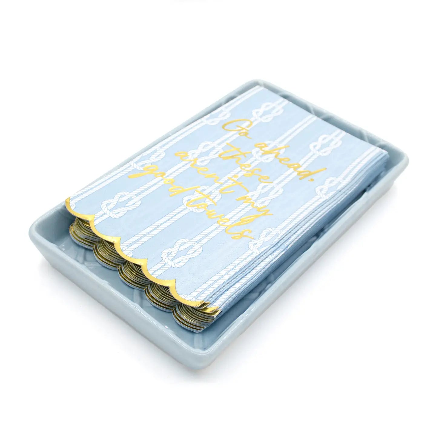 Light Blue Guest Towel Tray