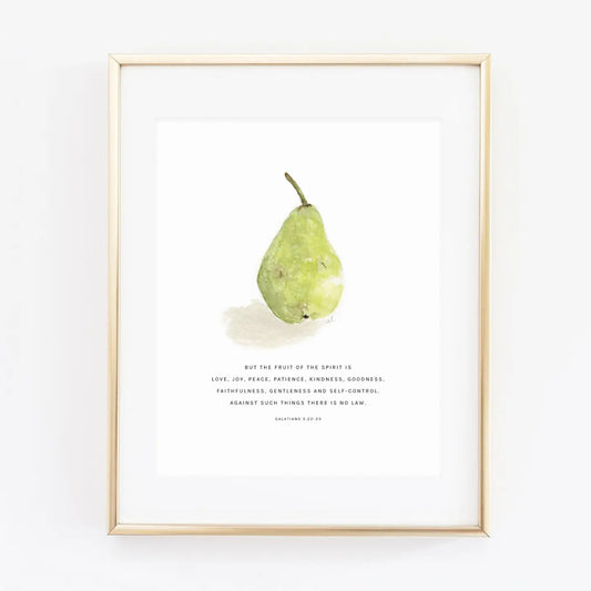 Pear Scripture Print