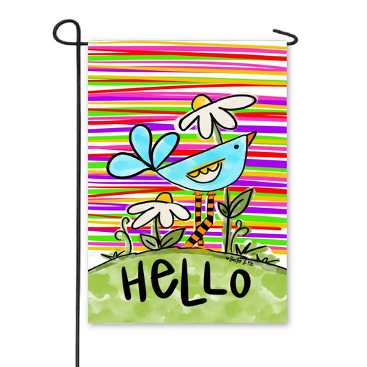 Hello Bird Garden Flag