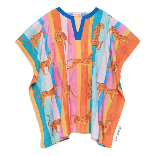 Leopard Stripe Halftan Beach and Pool Coverup