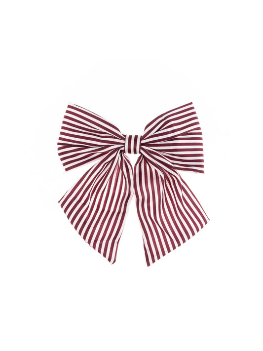 Carly Hair Bow | Crimson & White