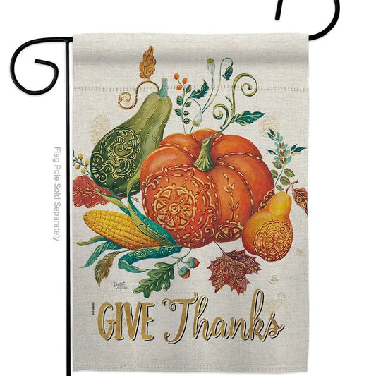 Give Thanks Garden Flag
