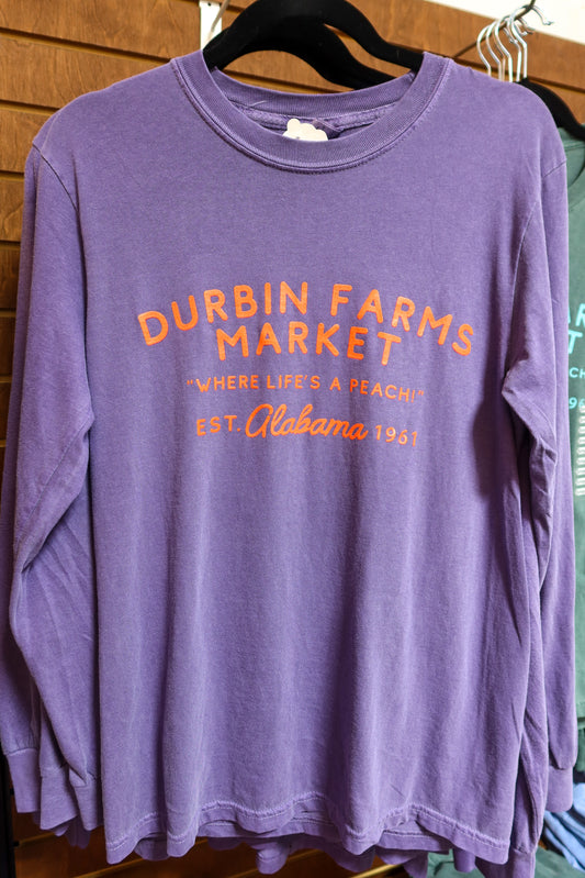 Durbin Farms Market Long Sleeve Tee | Grape