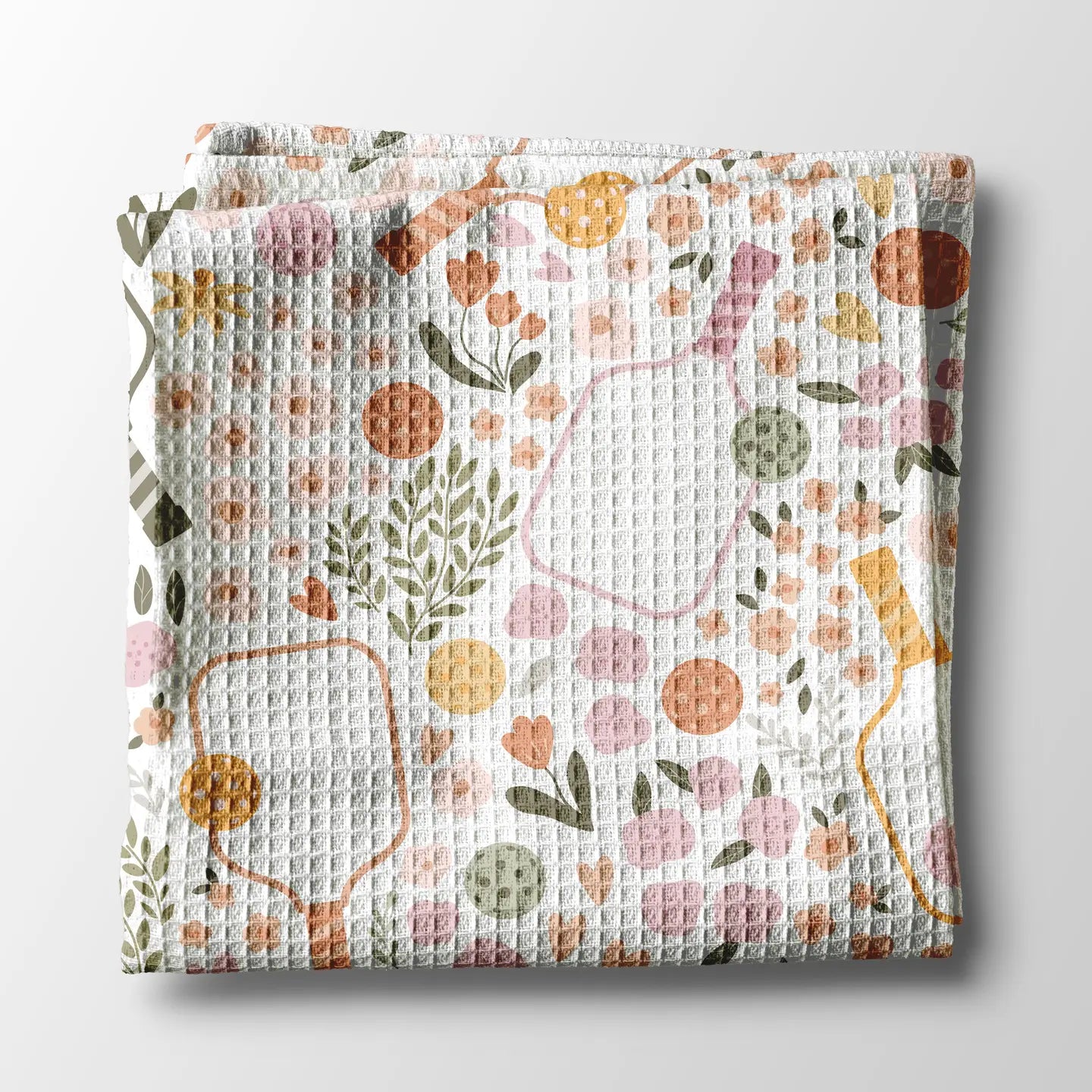Floral Pickleball Kitchen Towel