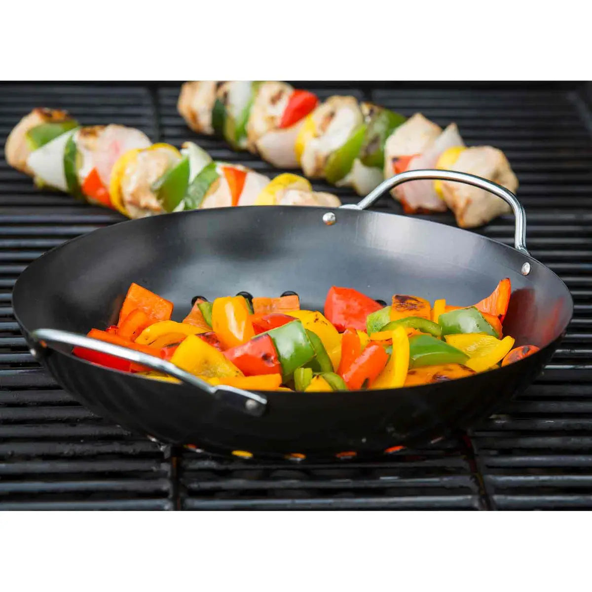 Round Grilling Wok with Handles
