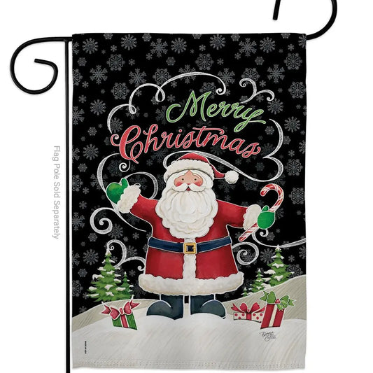 Candy Cane Santa Garden Flag