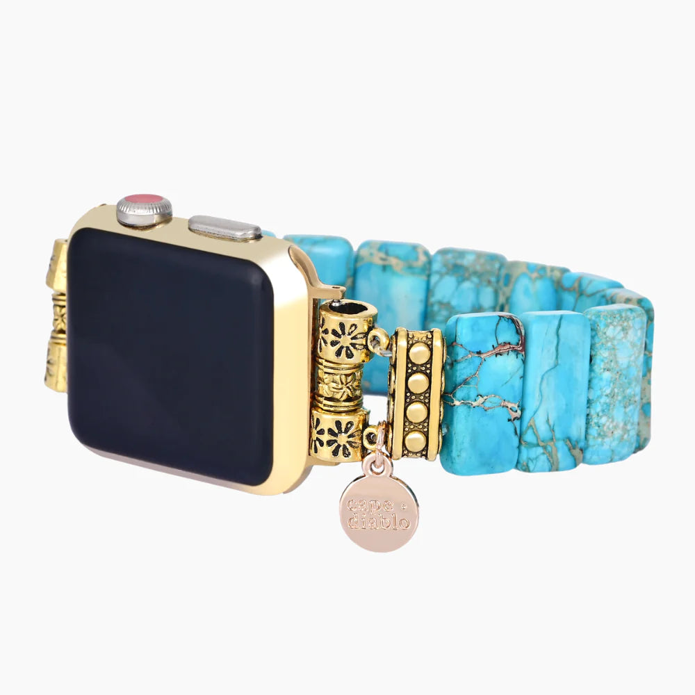 Turquoise Tibetan Jasper Stretch Apple Watch Strap