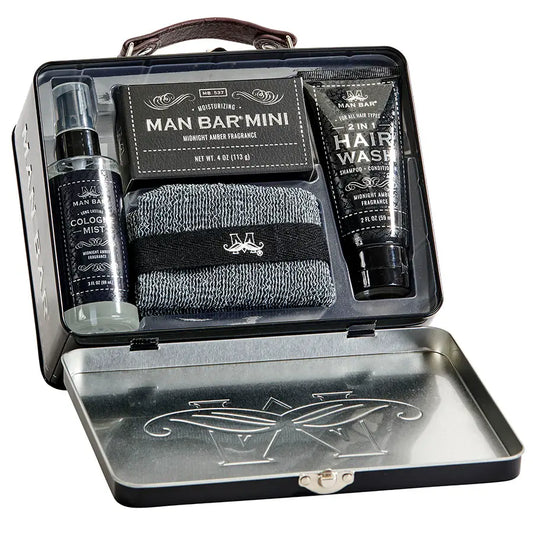 Man Bar Travel Tin Set | Midnight Amber