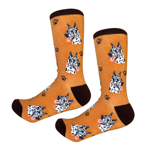 Harlequin Great Dane Socks