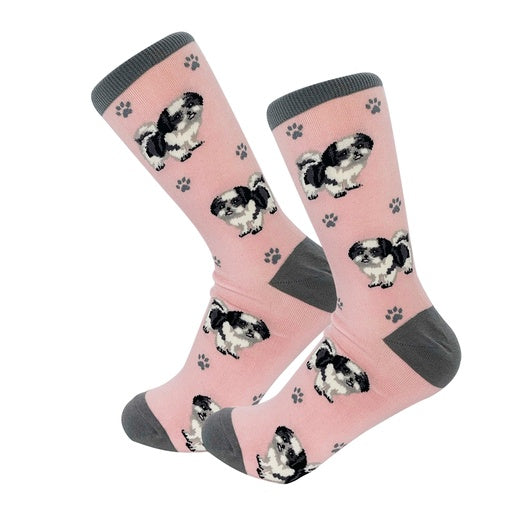 Black & White Shih Tzu Socks