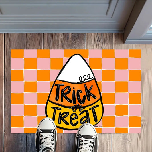 Trick or Treat Candy Corn Door Mat