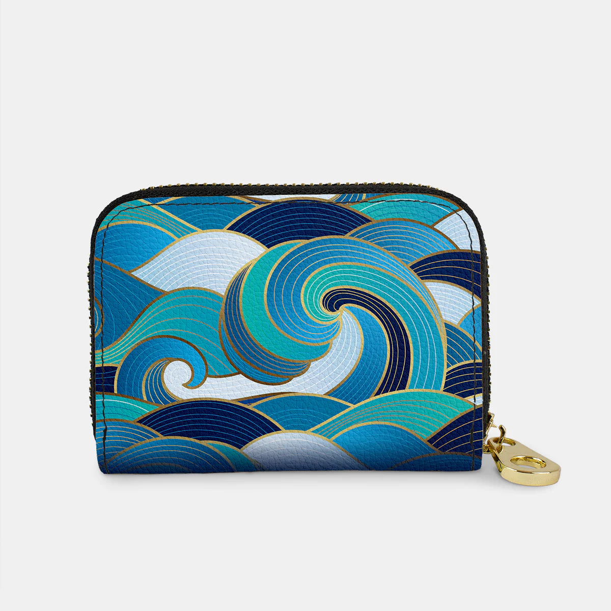 Enameled Wave Zipper Wallet